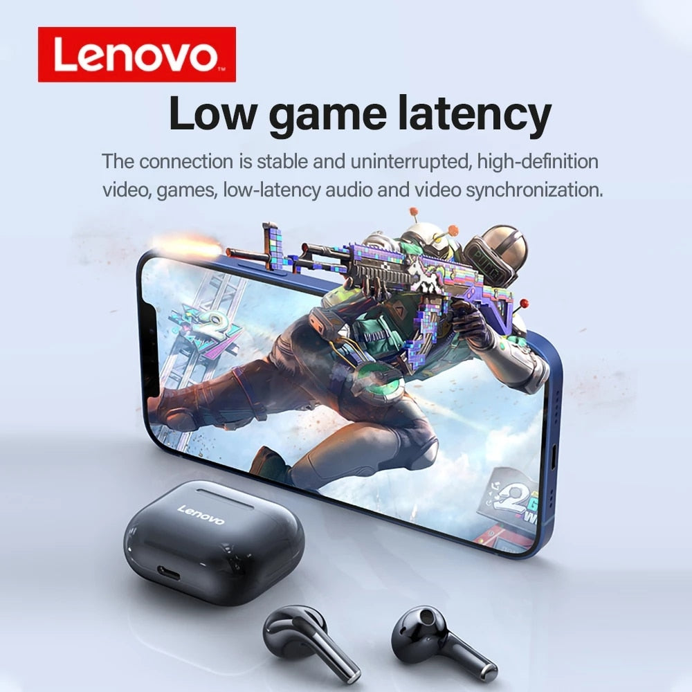 Écouteurs Bluetooth sans fil LENOVO LP40 TWS robustes et fiables avec commande tactile, pour une expérience auditive incomparable!